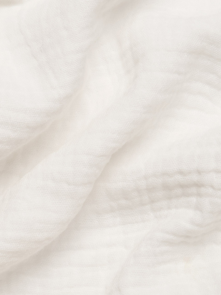 Mens White Textured Cotton Revere Collar Shirt Fabric Closeup