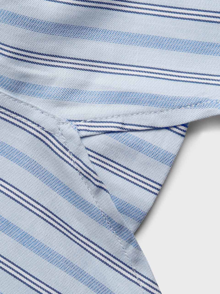 Blue and Navy Egyptian Cotton Short Sleeve Shirt