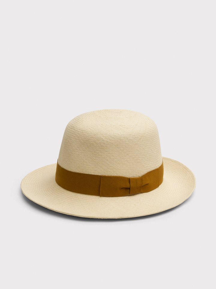 Mens Natural Folder Superfine Panama Hat Side
