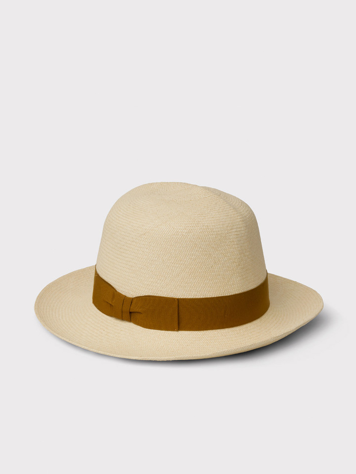 Mens Natural Folder Superfine Panama Hat Back Tipped