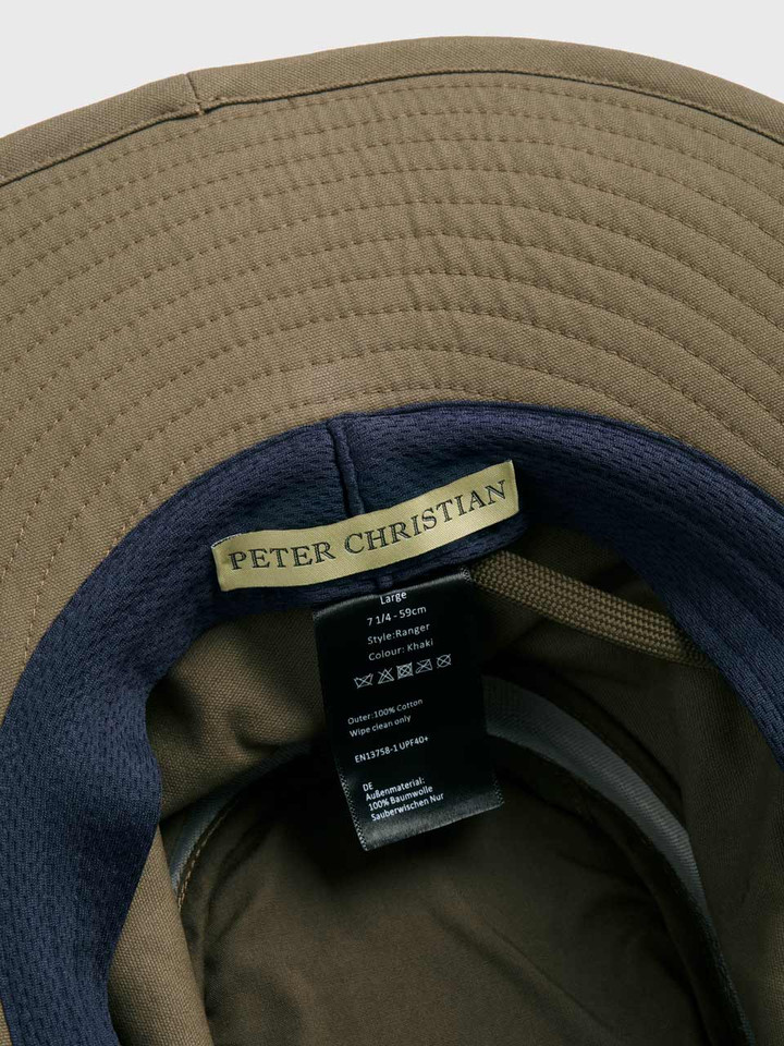Mens Khaki Ranger Hat Inside Label