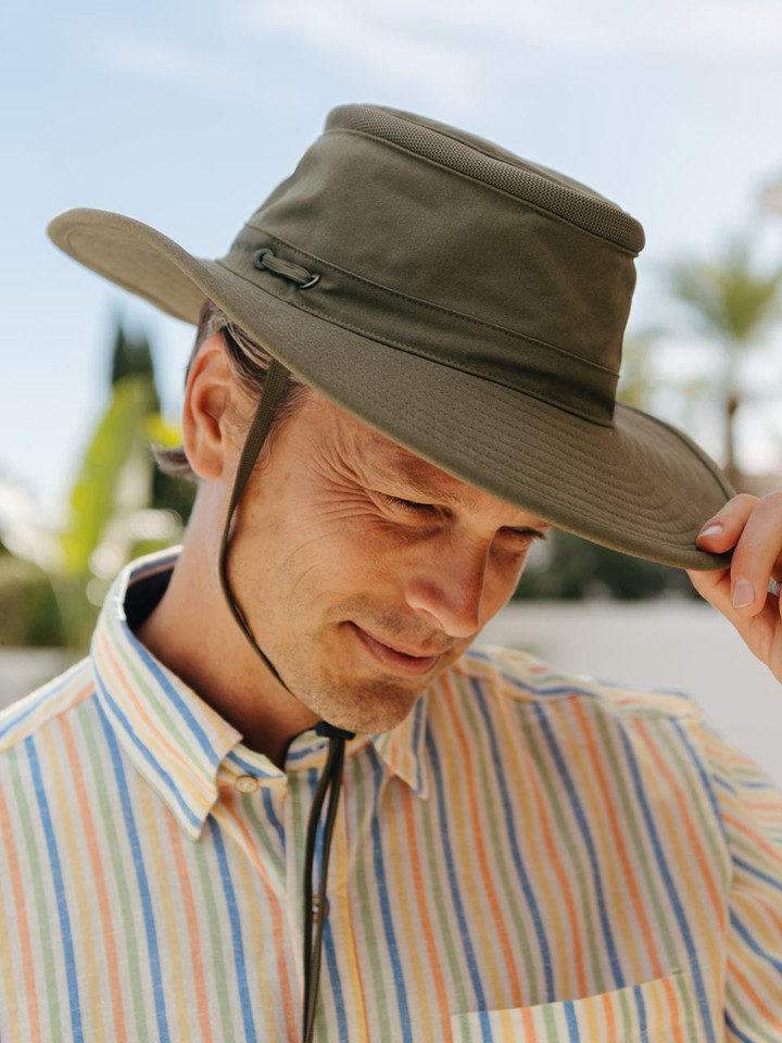 Mens Khaki Ranger Hat on Model