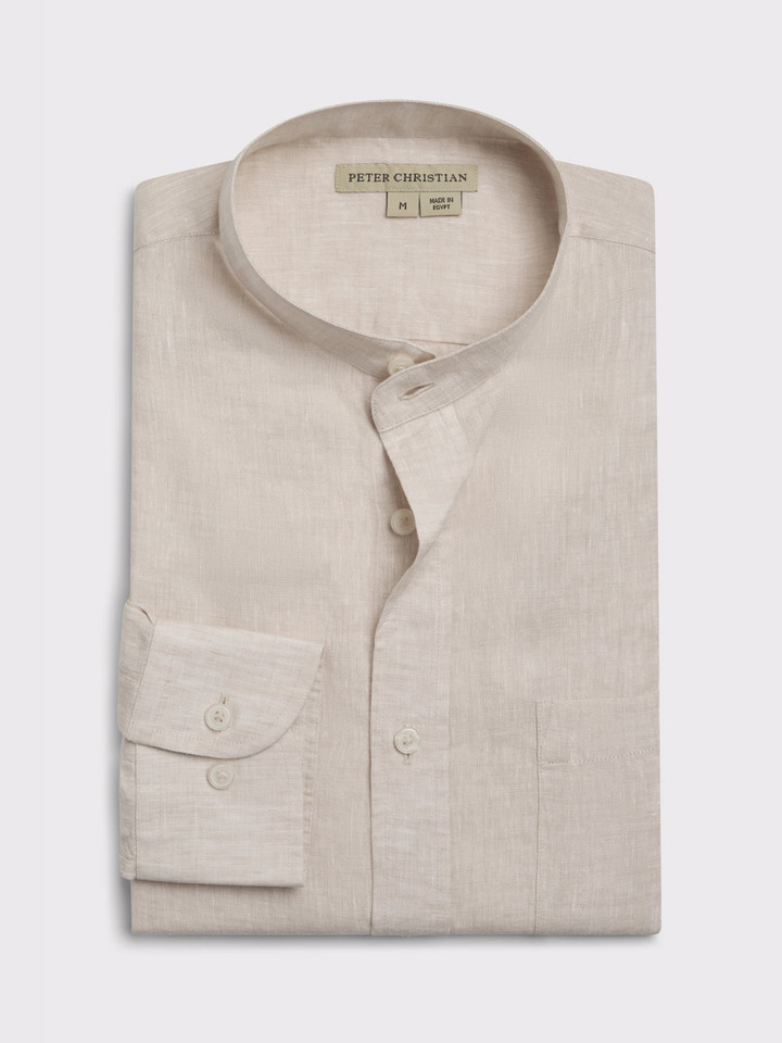 Natural Linen Nehru Shirt
