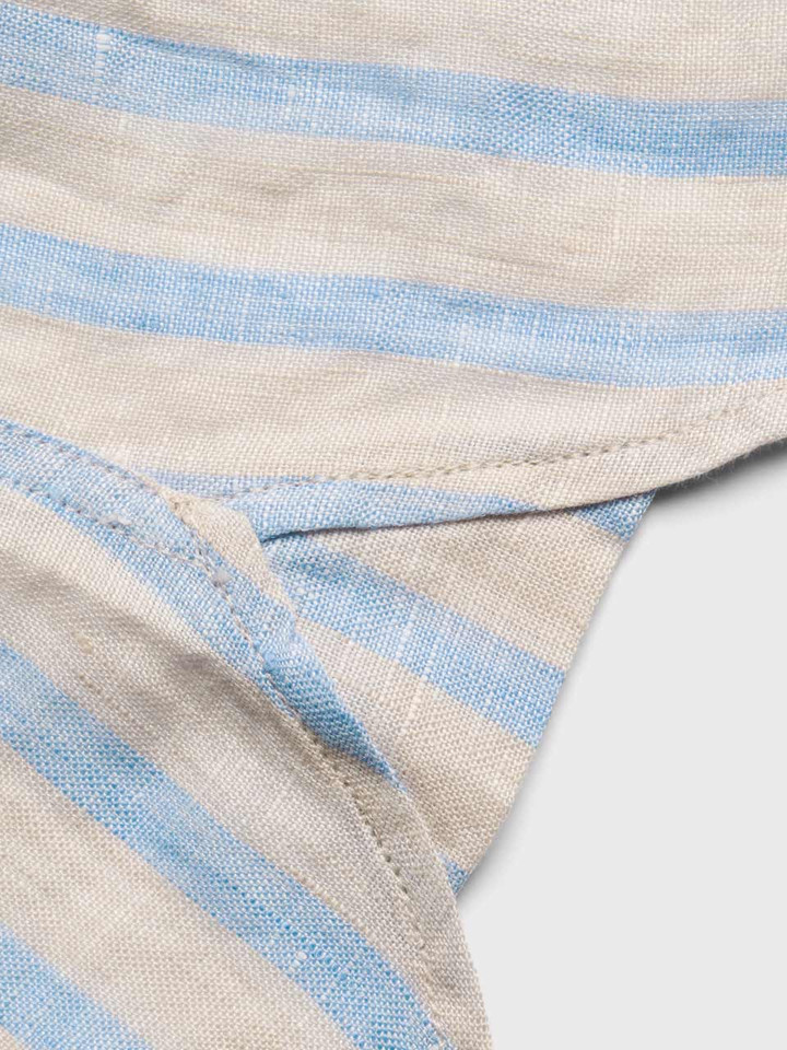 Blue & Natural Stripe Linen Shirt