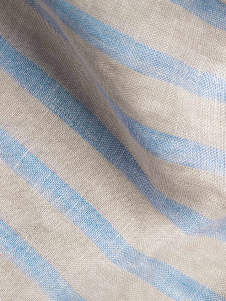 Blue & Natural Stripe Linen Shirt