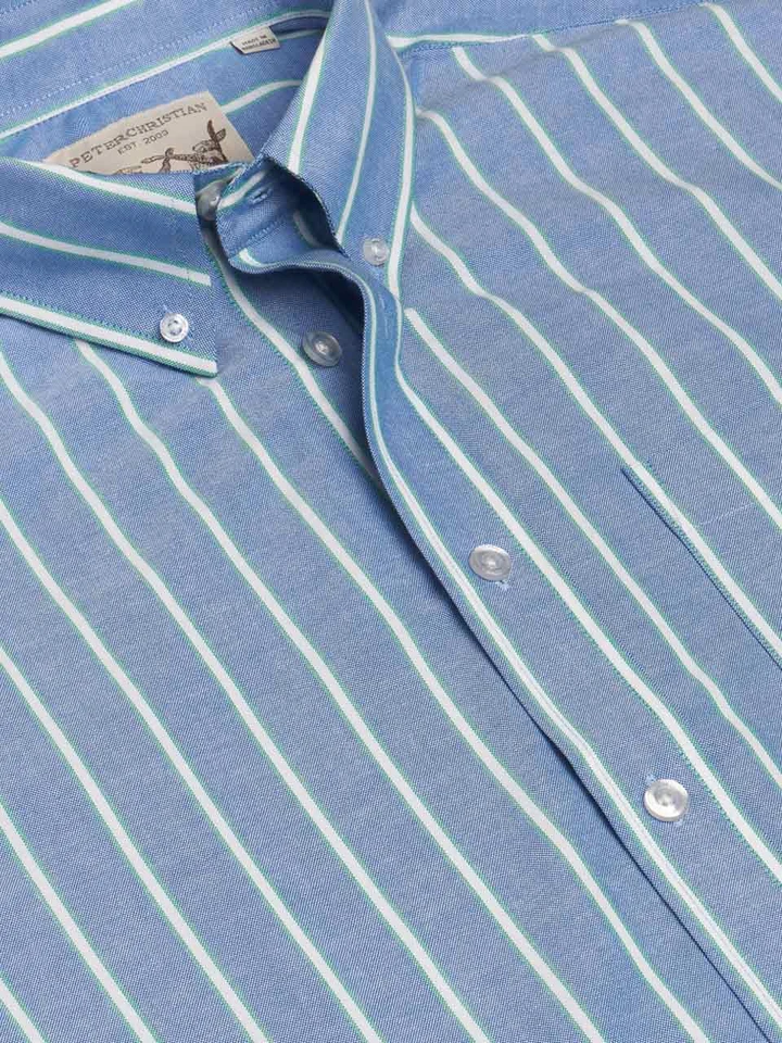 Blue and Green Oxford Shirt Long Sleeve