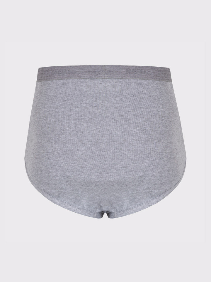 Knitted Cotton Briefs in Grey