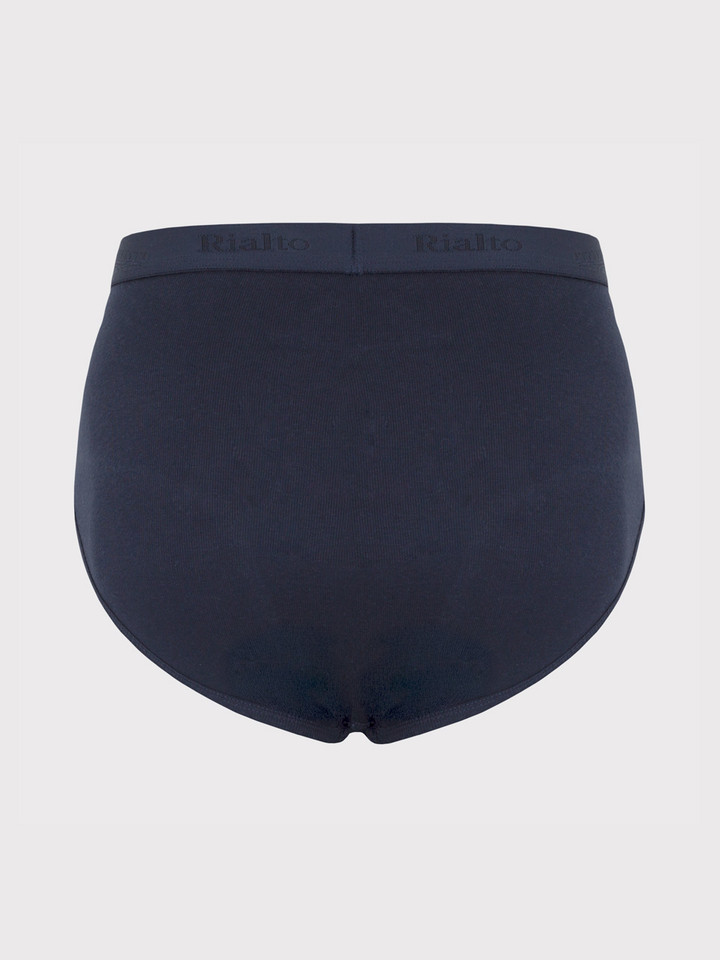 Navy Knitted Cotton Briefs