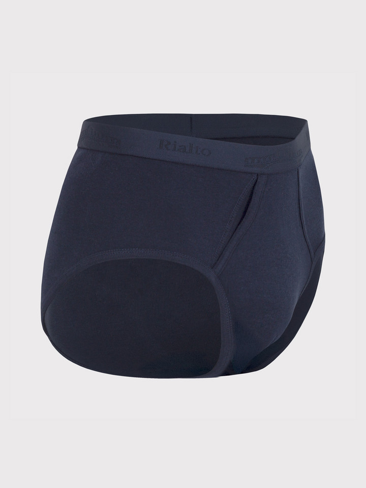 Navy Knitted Cotton Briefs