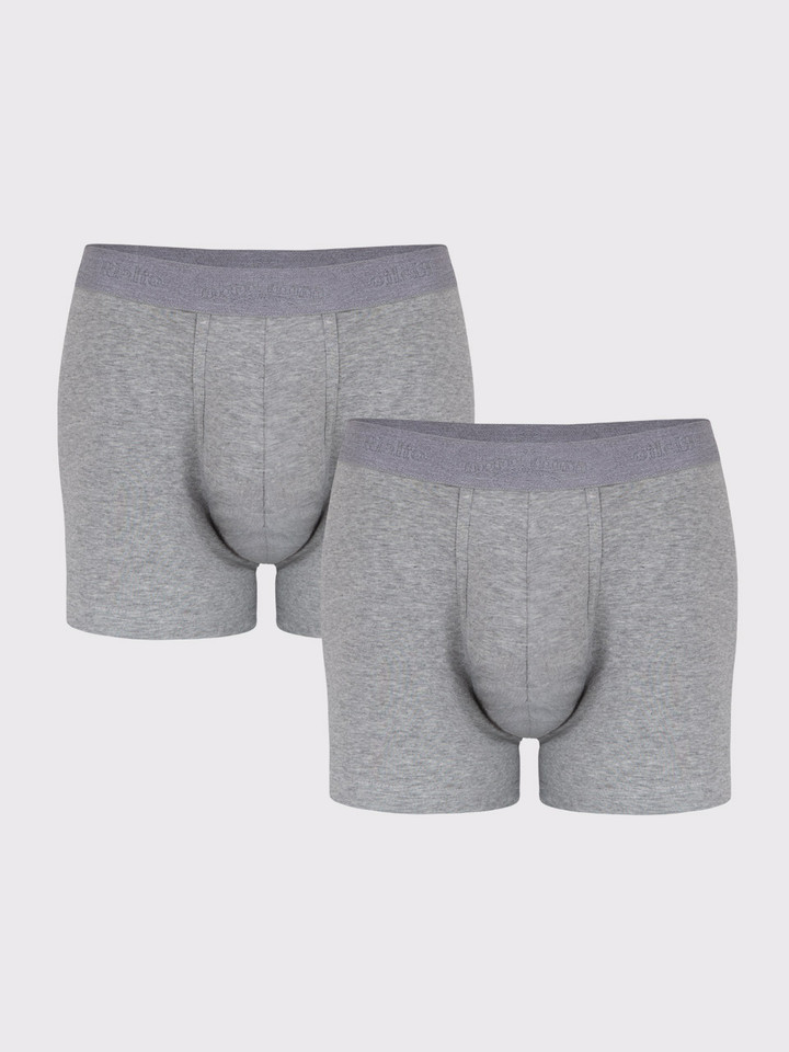 Grey Knitted Cotton Stretch Trunks
