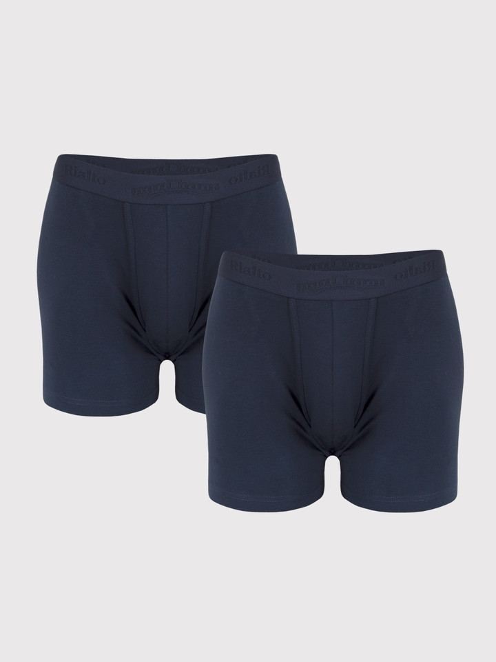 Navy Knitted Cotton Stretch Trunk Pack
