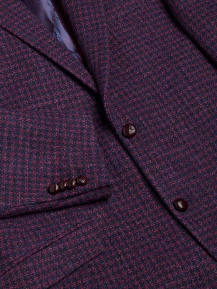 Mens Midnight Harris Tweed® Jacket Sleeve Closeup