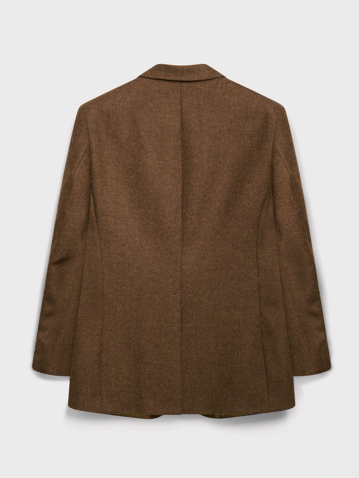 Mens Tobacco Lightweight Tweed Jacket Back