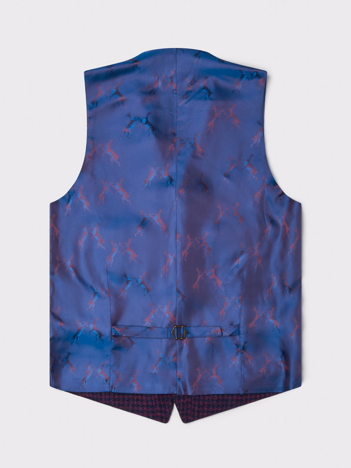 Mens Midnight Harris Tweed® Waistcoat Back