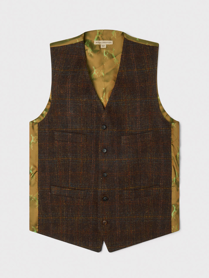 Mens Autumn Harris Tweed® Waistcoat Front