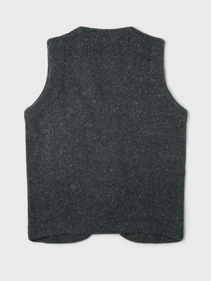 Mens Charcoal Knitted Waistcoat Back