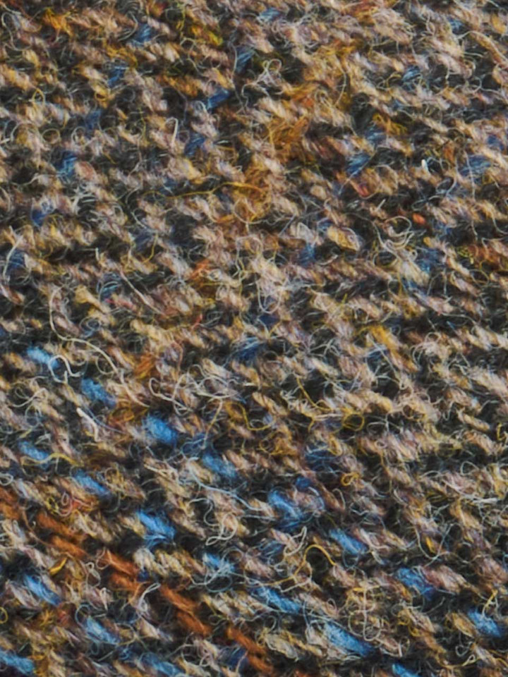 Mens Bronze Draper Harris Tweed® Sheepskin Slippers Fabric Closeup
