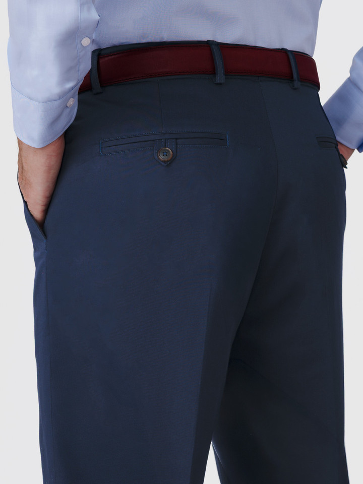 Mens Navy Ultimate Chinos on Model Back Pocket