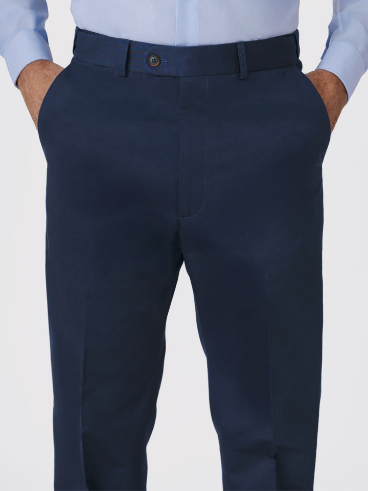 Mens Navy Ultimate Chinos on Model Waistband