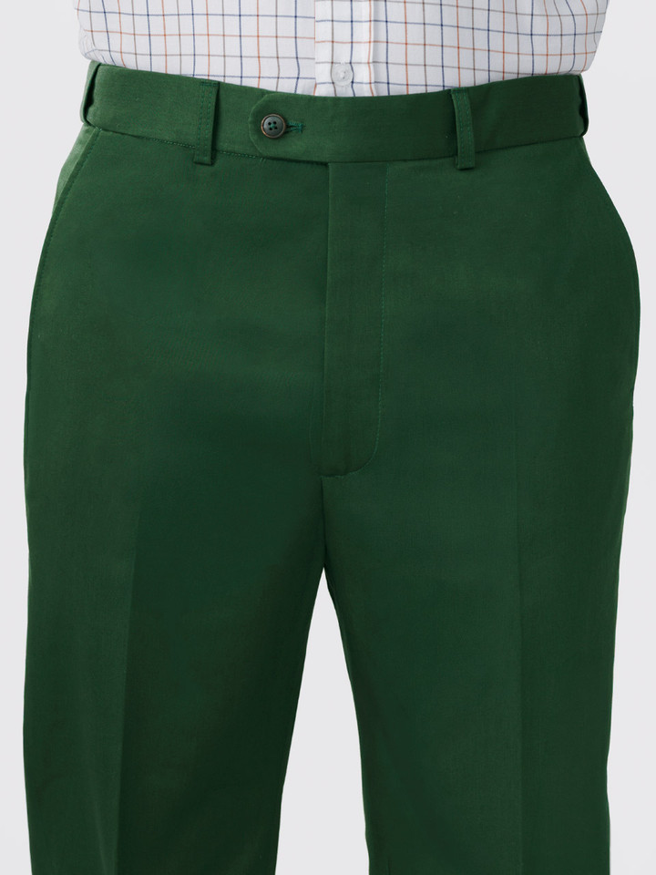 Mens Pine Ultimate Chinos on Model Waist Band