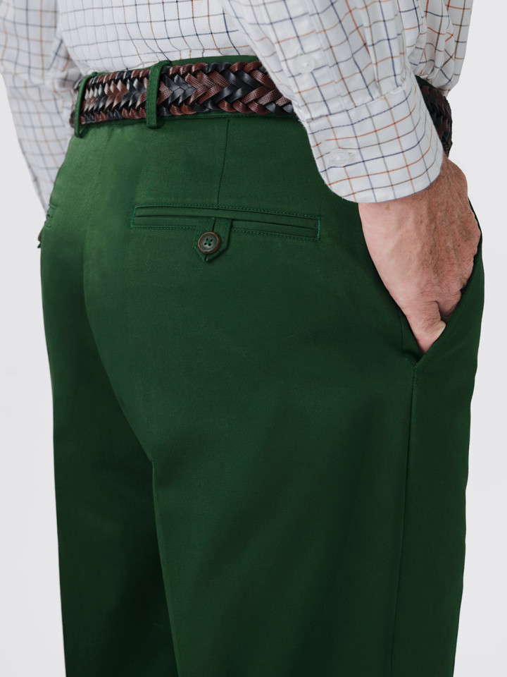 Mens Pine Ultimate Chinos on Model Back Pocket