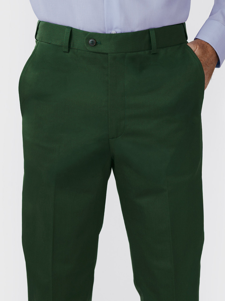 Mens Pine Slim Fit Elevated Chinos on Model Front