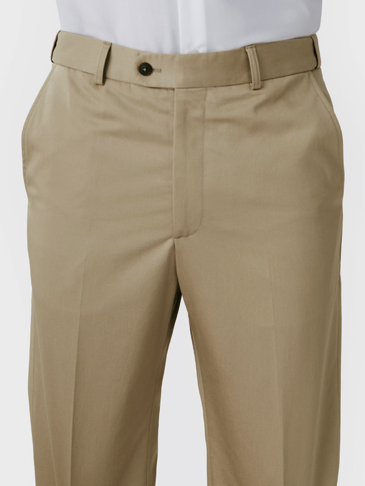 Mens Sand Slim Fit Elevated Chinos on Model