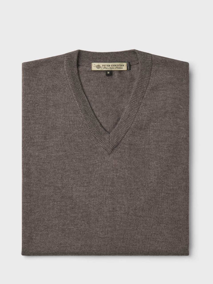 Mens Truffle Merino Slipover Folded