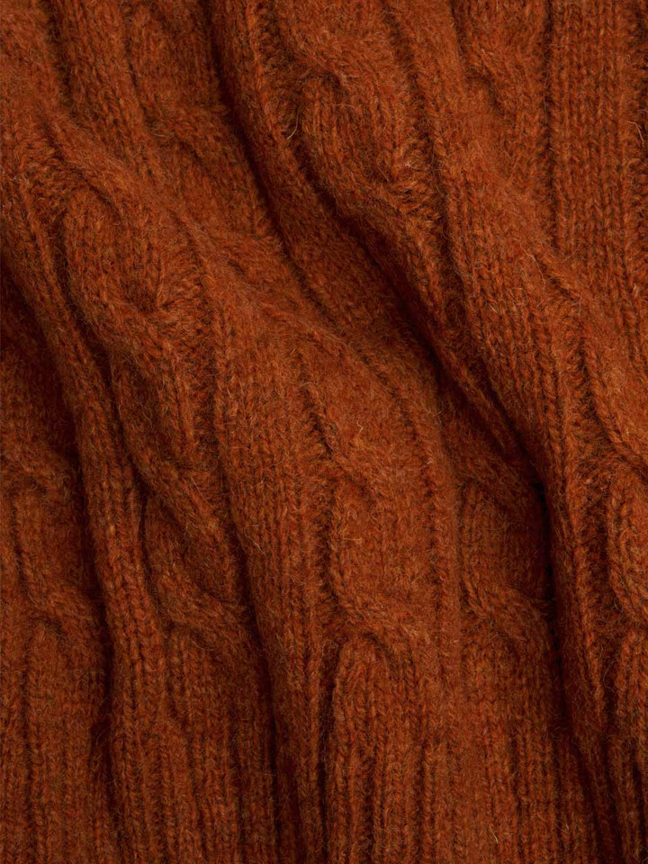 Mens Spice Cable Crew Neck Jumper Fabric Swatch