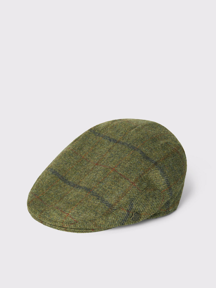 Mens Green Wool Flat Cap