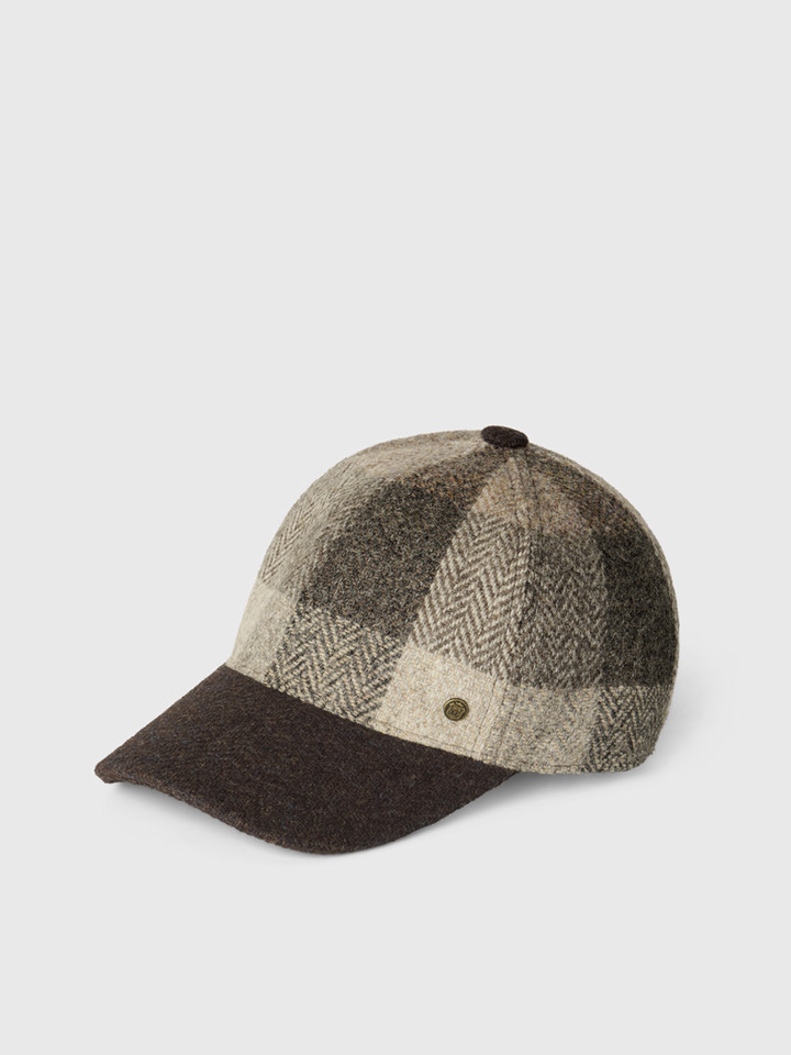 Mens Brown Check Harris Tweed® Baseball Cap