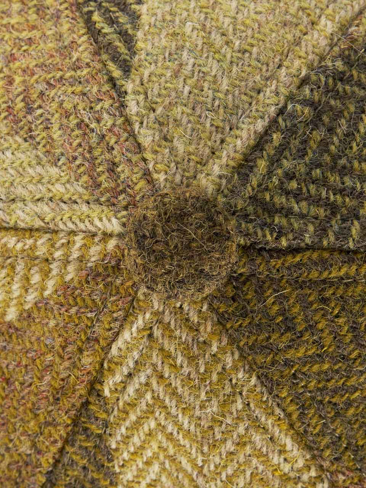 Mens Green Check Harris Tweed® Baseball Cap Fabric