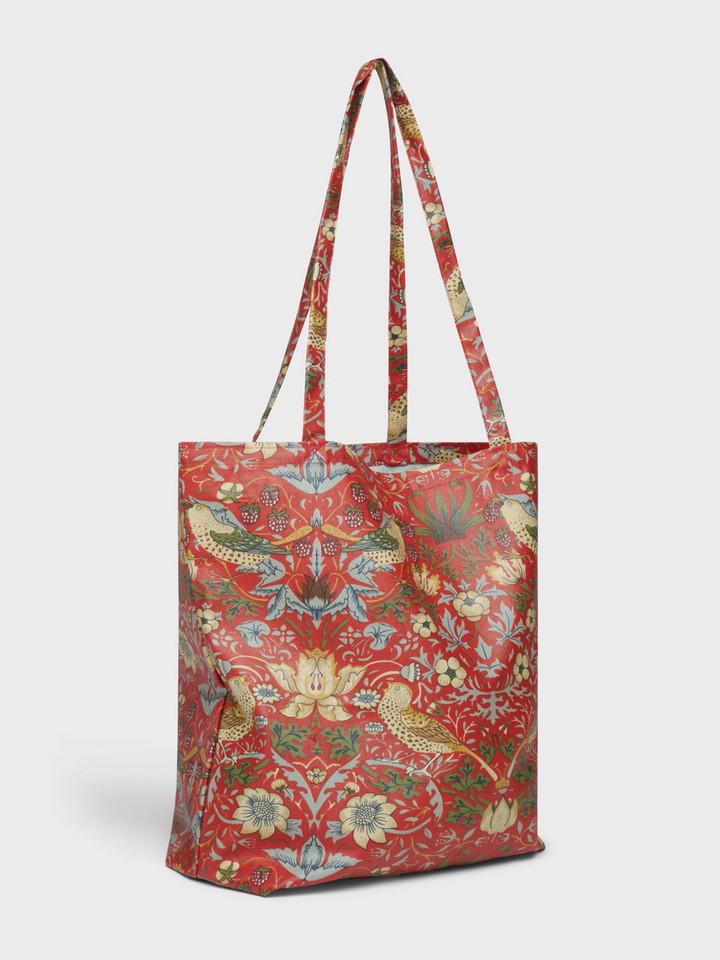 Mens Red William Morris Strawberry Thief Tote Bag