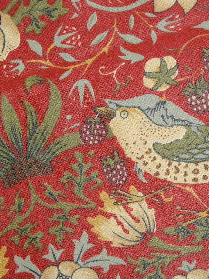 Mens Red William Morris Strawberry Thief Tote Bag Swatch