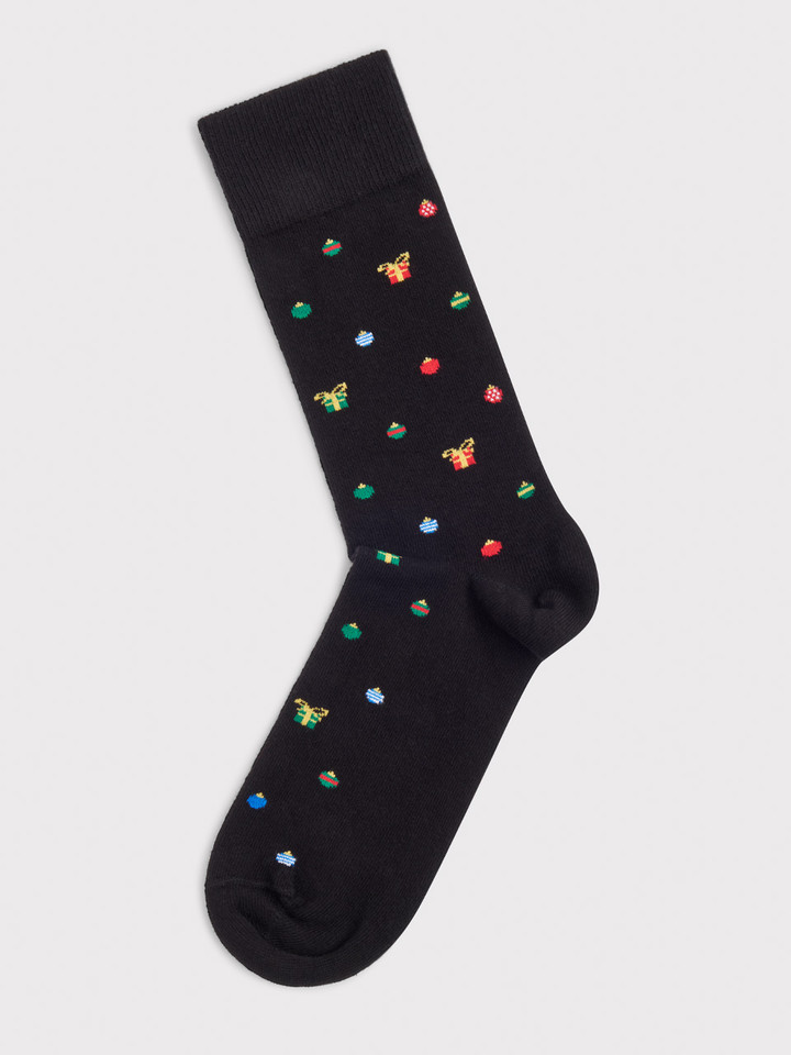 Mens Black Christmas Gift Socks