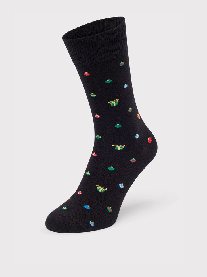 Mens Black Christmas Gift Socks