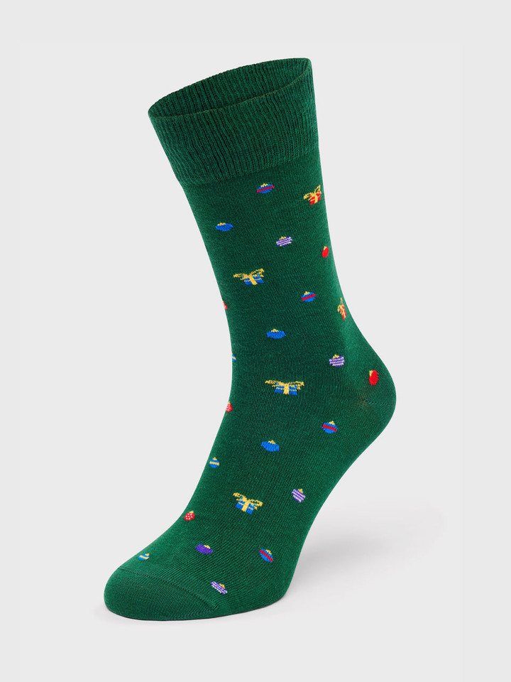 Mens Green Christmas Gift Socks
