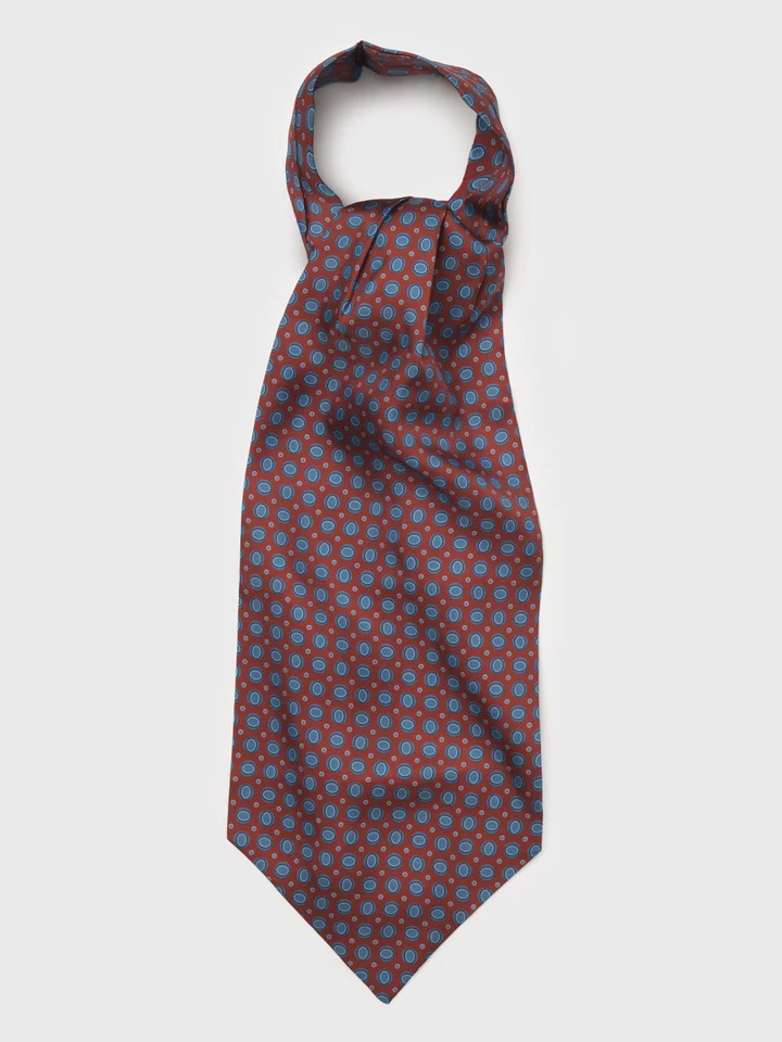 Rust & Blue Oval Pattern Silk Cravat