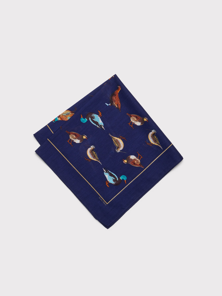 Mens Navy Game Birds Giant Hank Folded