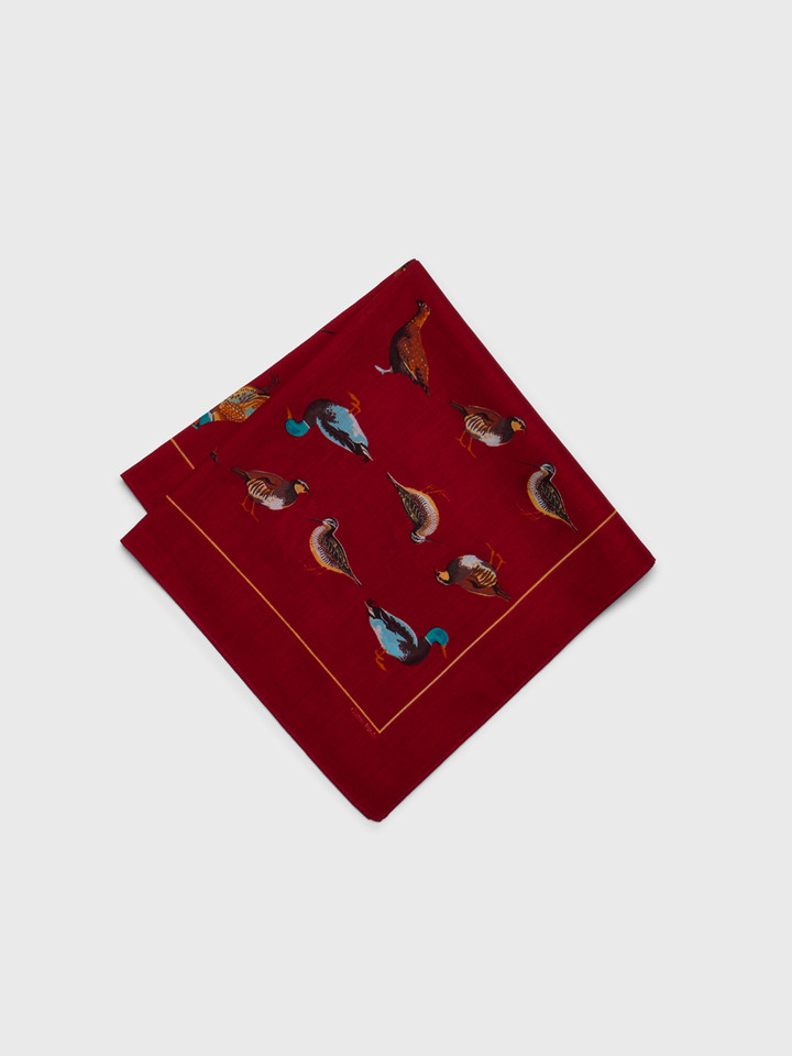 Mens Boxed Burgundy Game Bird Giant Hanks Folded