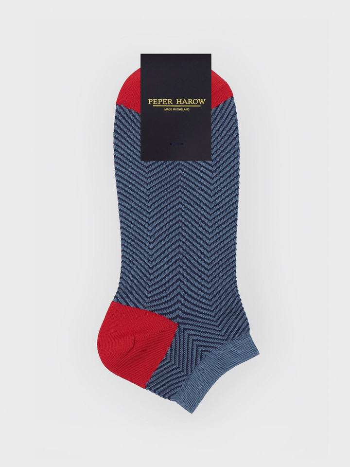 Mens Blue Lux Taylor Trainer Socks