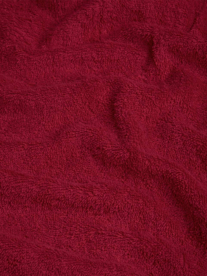 Mens Wine Towelling Dressing Gown Fabric Closeup