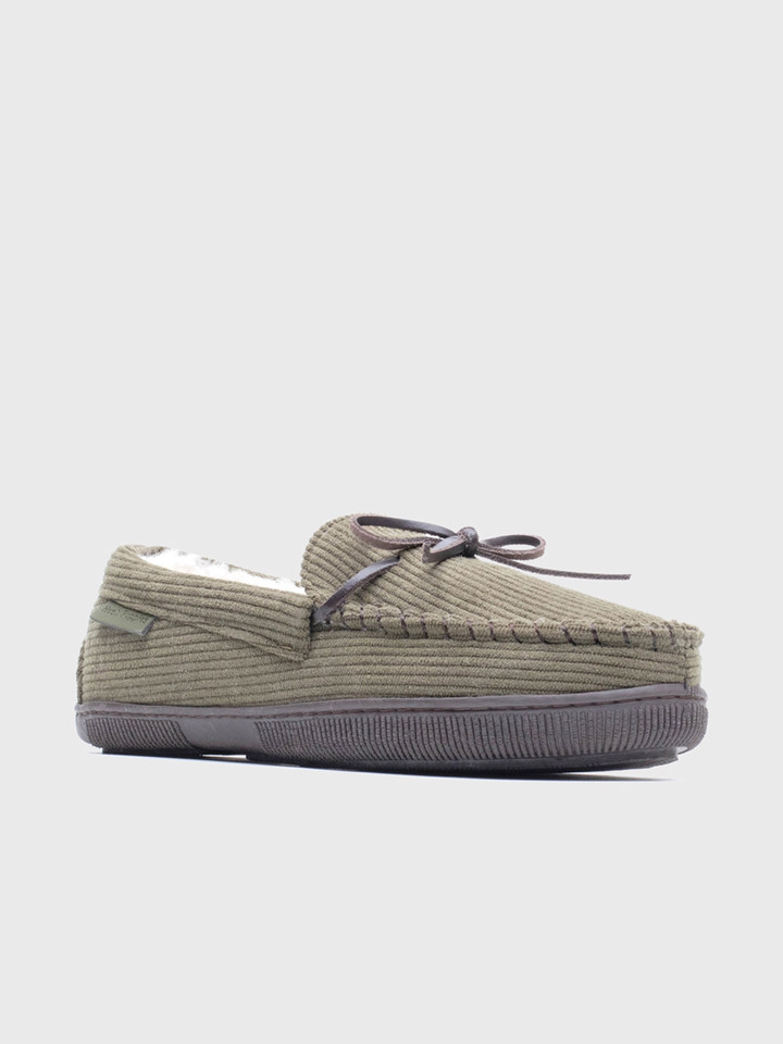 Green Hush Puppies Cord Slipper