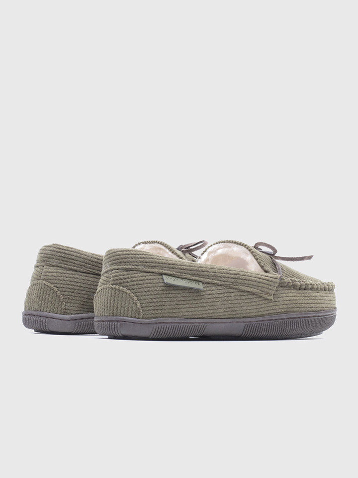 Green Hush Puppies Cord Slipper