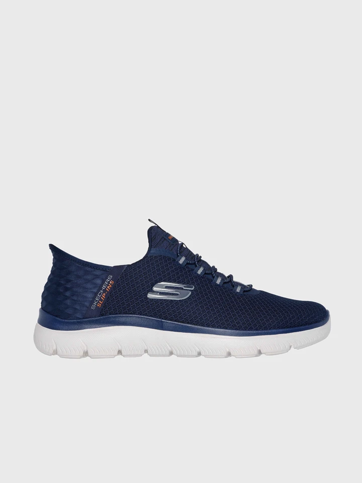 Mens Navy Skechers Summits Slip On Trainers Side