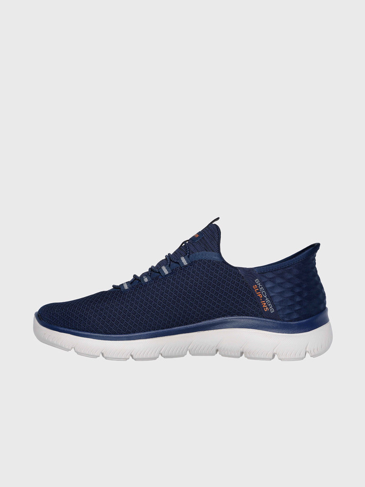Mens Navy Skechers Summits Slip On Trainers Side