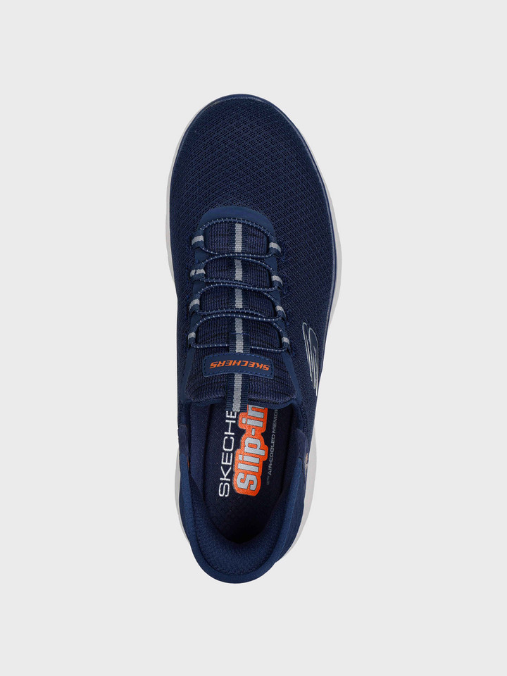 Mens Navy Skechers Summits Slip On Trainers Overhead