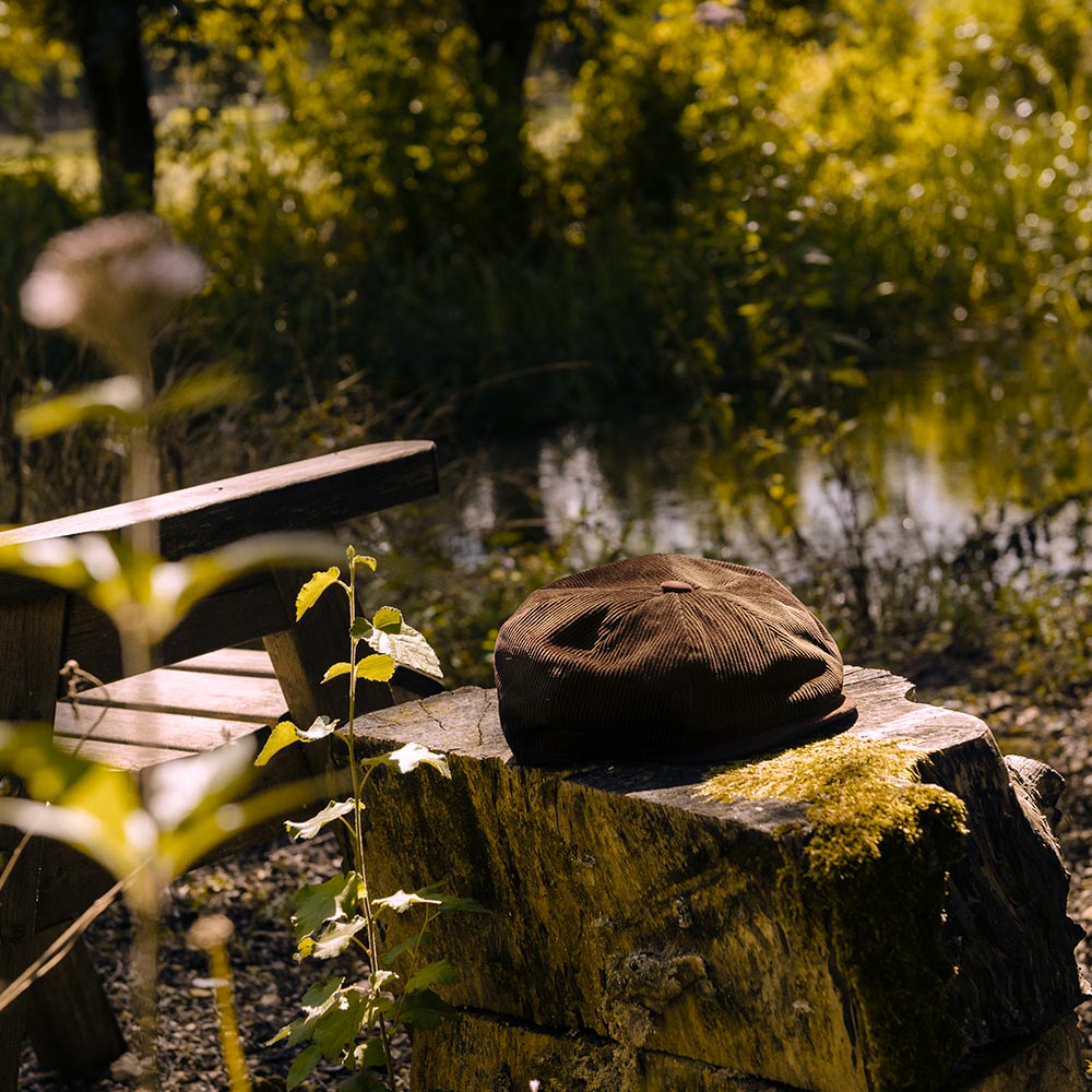 Brown Cord Baker Boy Cap