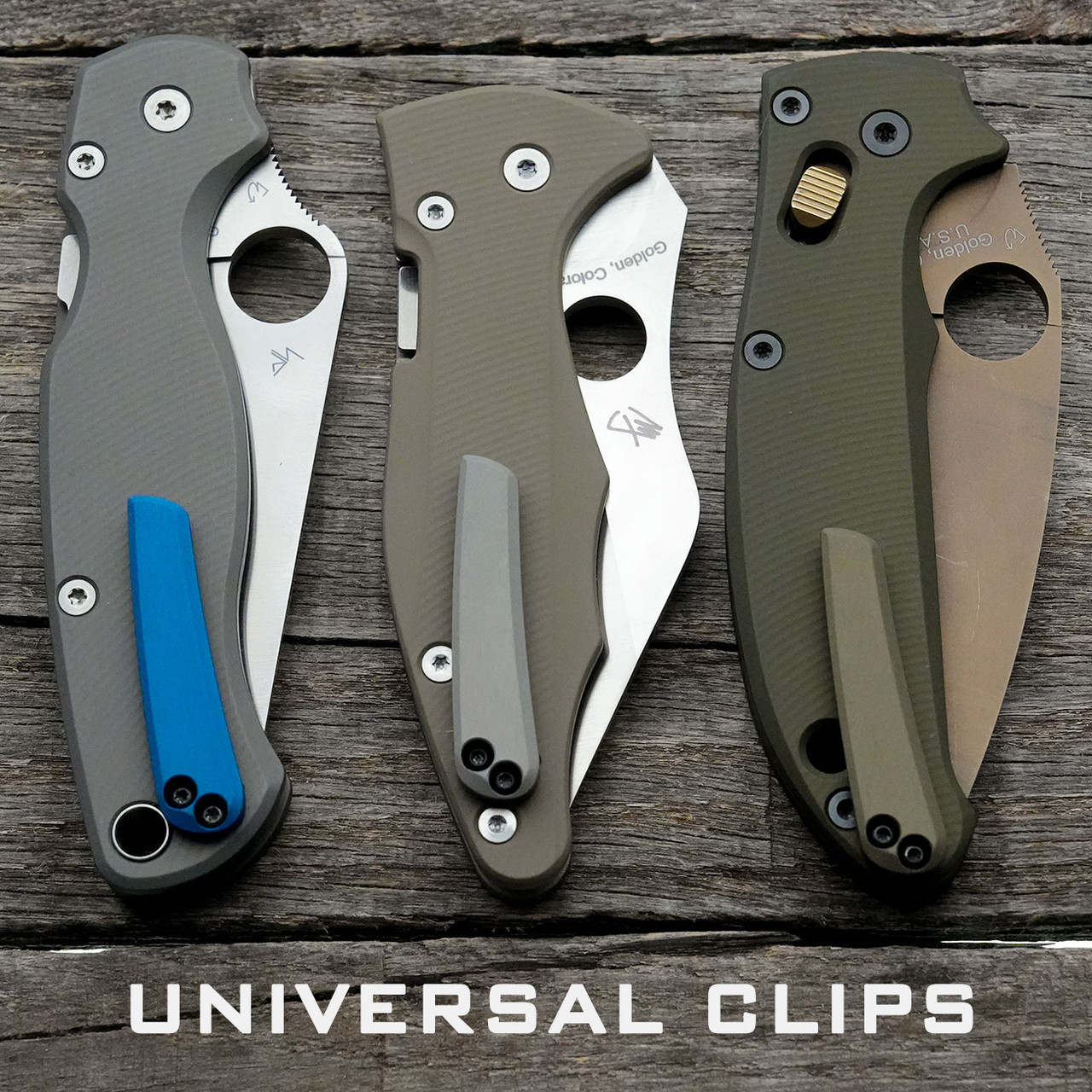 Spyderco Pocket Clip for Various Models - Milled Aluminum - Anodized
