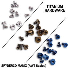 Titanium Replacement Hardware Screw Kit for AWT Manix (Not Lightweight) Scales Titanium Replacement Hardware Screw Kit for AWT Manix (Not Lightweight) Scales